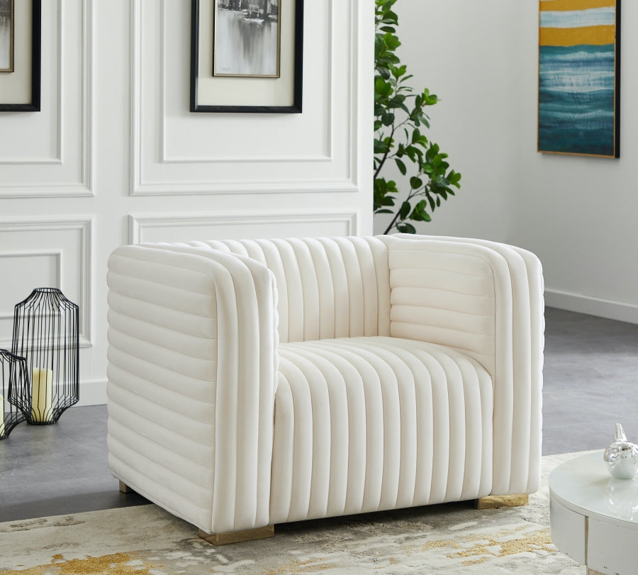 Fauteuil d'appoint rembourré en chenille Vivi