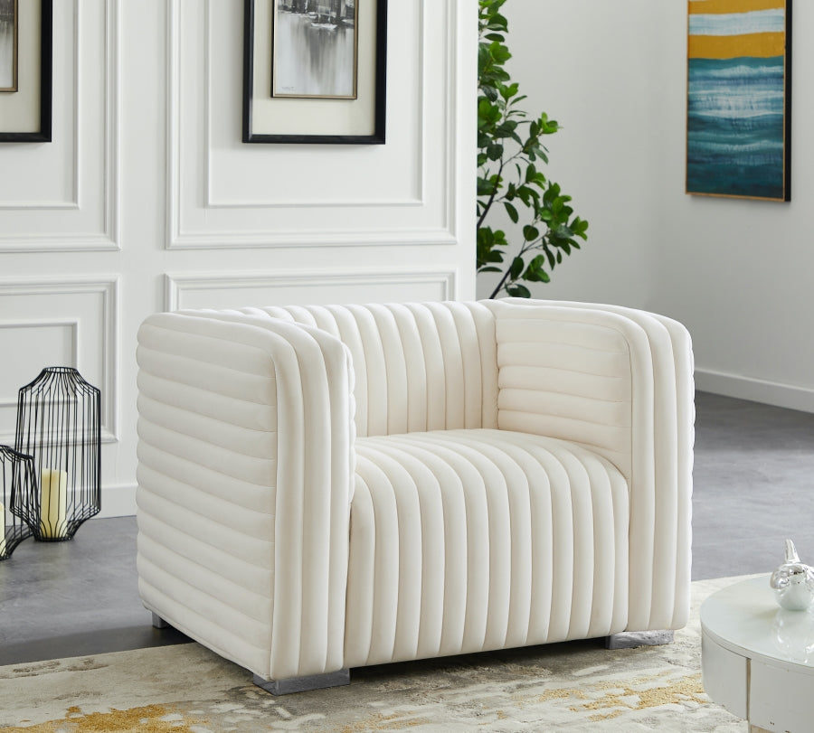 Fauteuil d'appoint rembourré en chenille Vivi