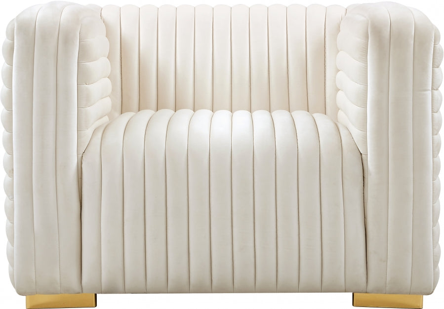 Fauteuil d'appoint rembourré en chenille Vivi