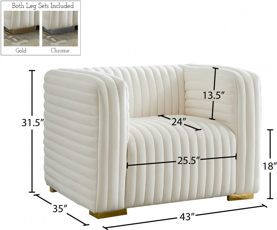 Fauteuil d'appoint rembourré en chenille Vivi