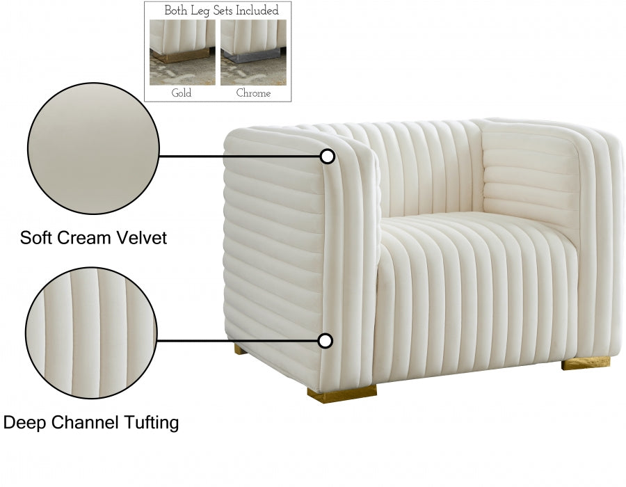 Fauteuil d'appoint rembourré en chenille Vivi