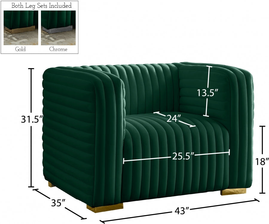 Fauteuil d'appoint rembourré en chenille Vivi