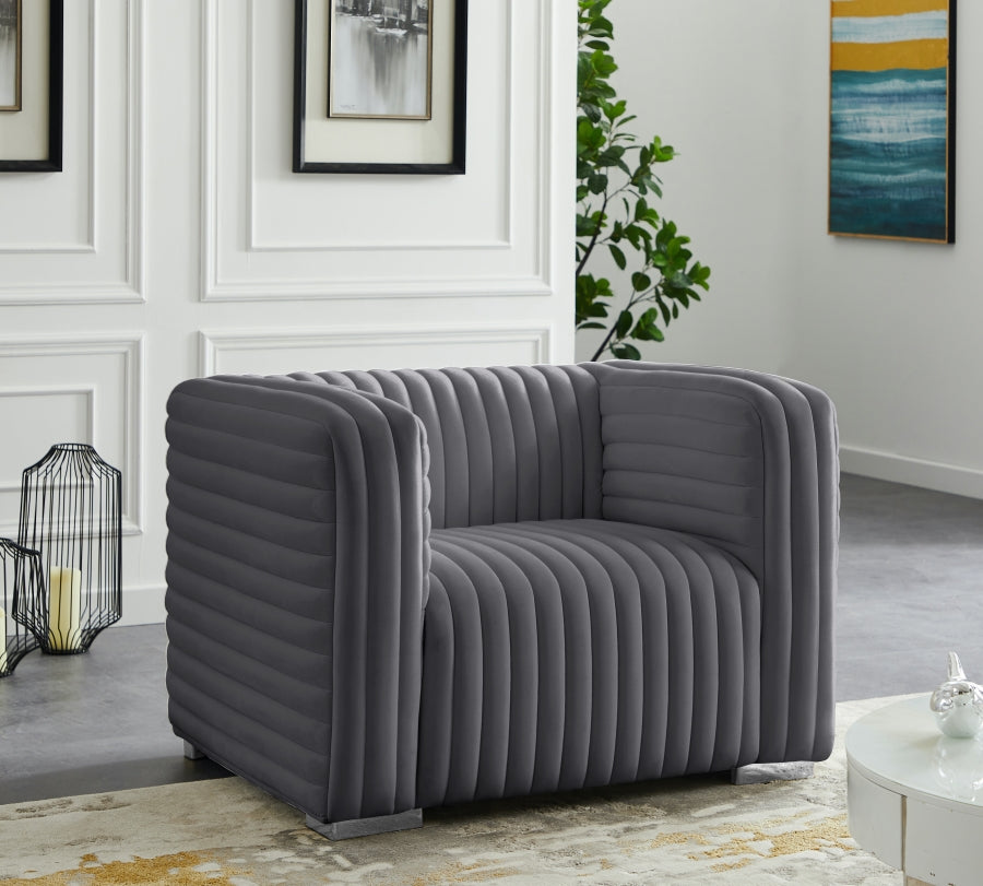 Fauteuil d'appoint rembourré en chenille Vivi