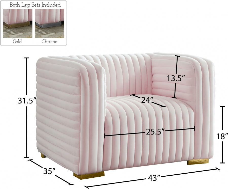 Fauteuil d'appoint rembourré en chenille Vivi