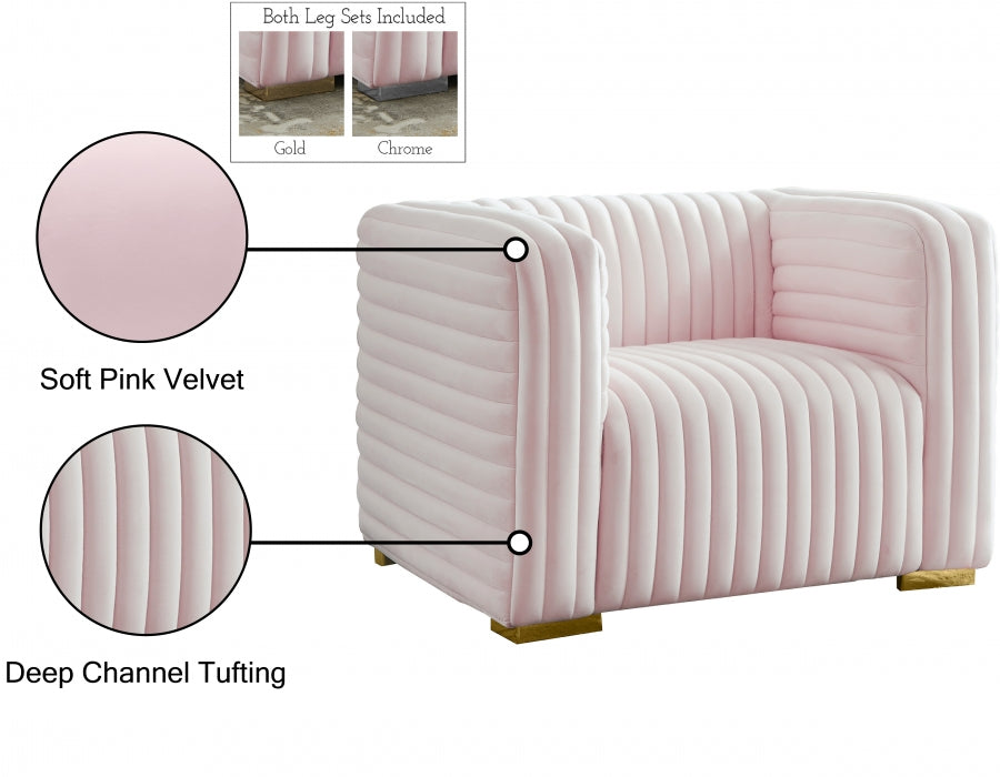 Fauteuil d'appoint rembourré en chenille Vivi
