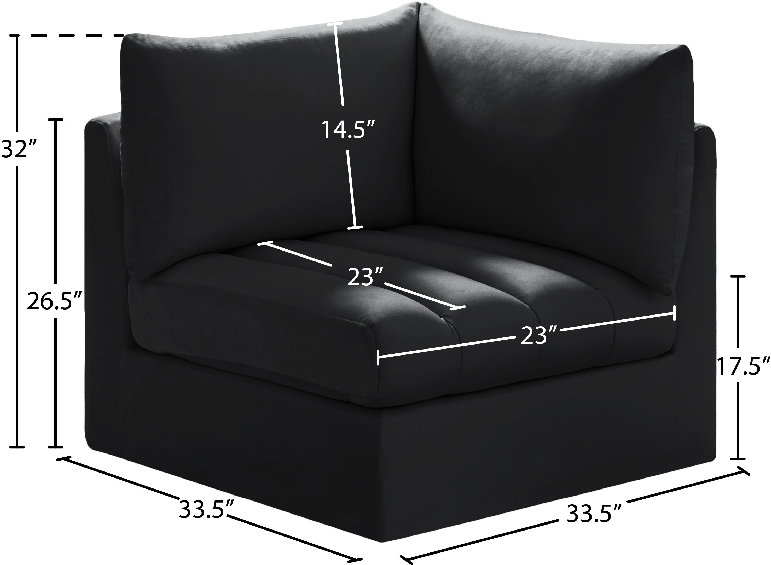 Jacob Velvet Upholstered Corner Modular Chair