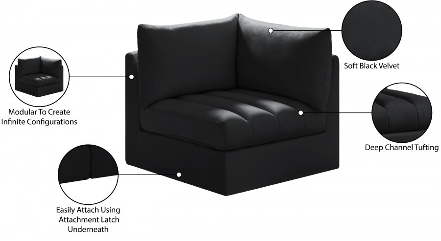Jacob Velvet Upholstered Corner Modular Chair