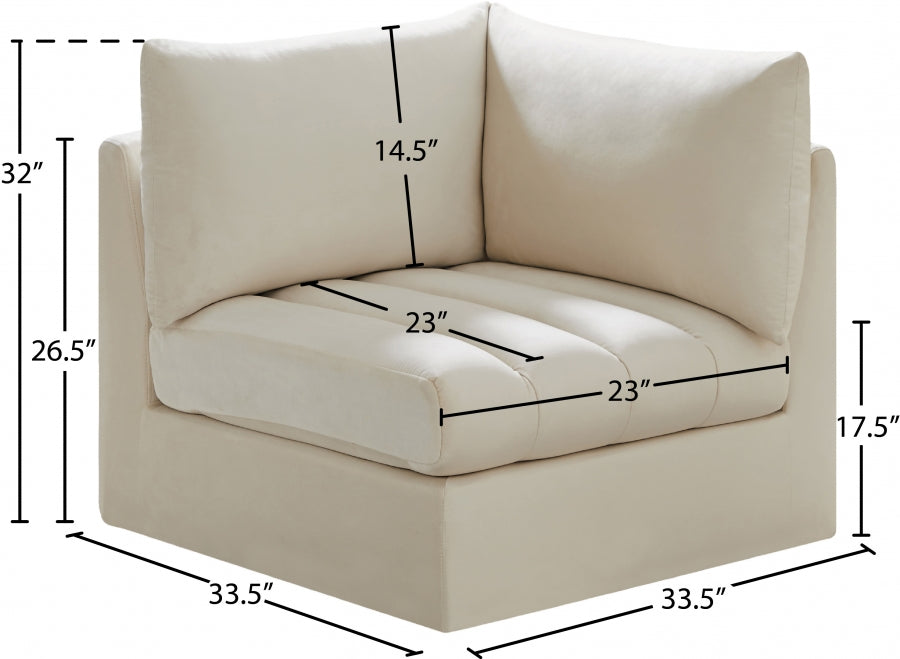 Jacob Velvet Upholstered Corner Modular Chair