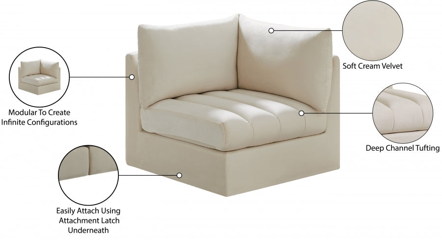 Jacob Velvet Upholstered Corner Modular Chair
