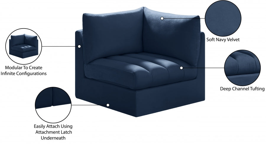 Jacob Velvet Upholstered Corner Modular Chair