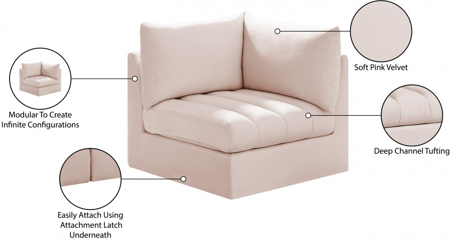 Jacob Velvet Upholstered Corner Modular Chair