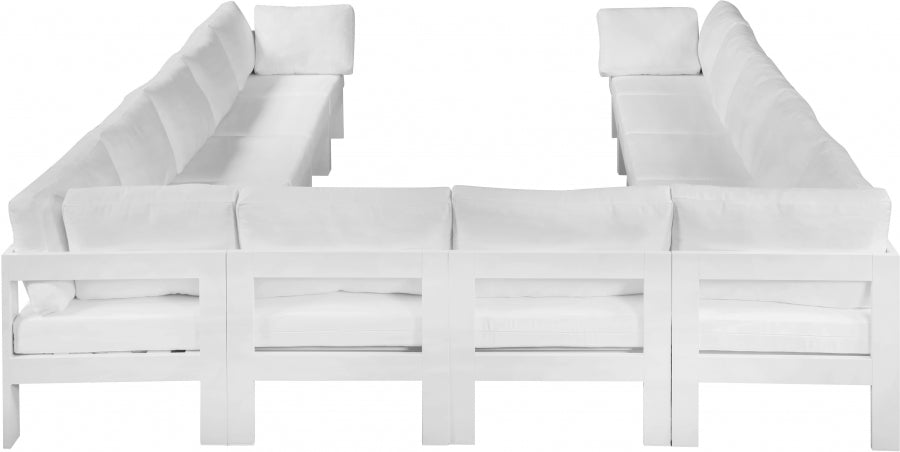 Nizuc 120" Water Resistant Fabric Upholstered Outdoor Patio 12pc. Modular Sectional