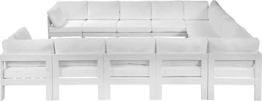 Nizuc 120" Water Resistant Fabric Upholstered Outdoor Patio 12pc. Modular Sectional