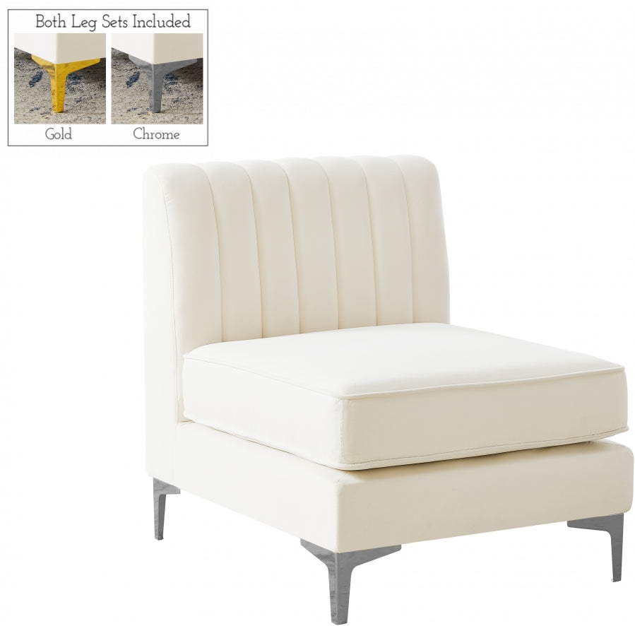 Fauteuil d'appoint rembourré en chenille Vivi