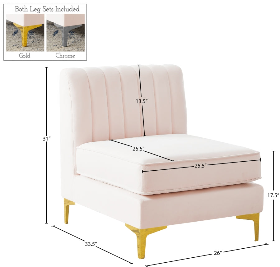 Fauteuil d'appoint rembourré en chenille Vivi