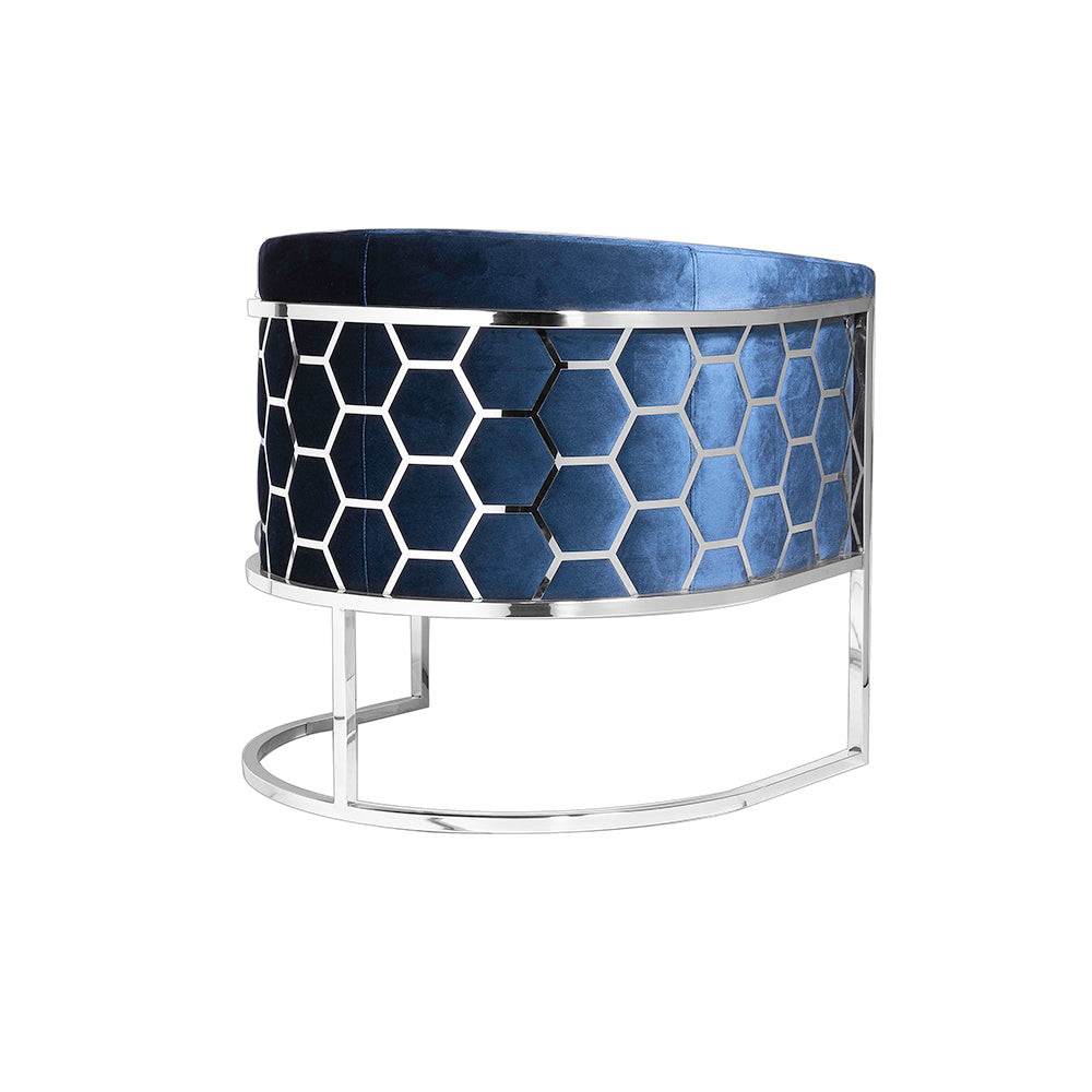 Honeycomb Chair: Blue Velvet