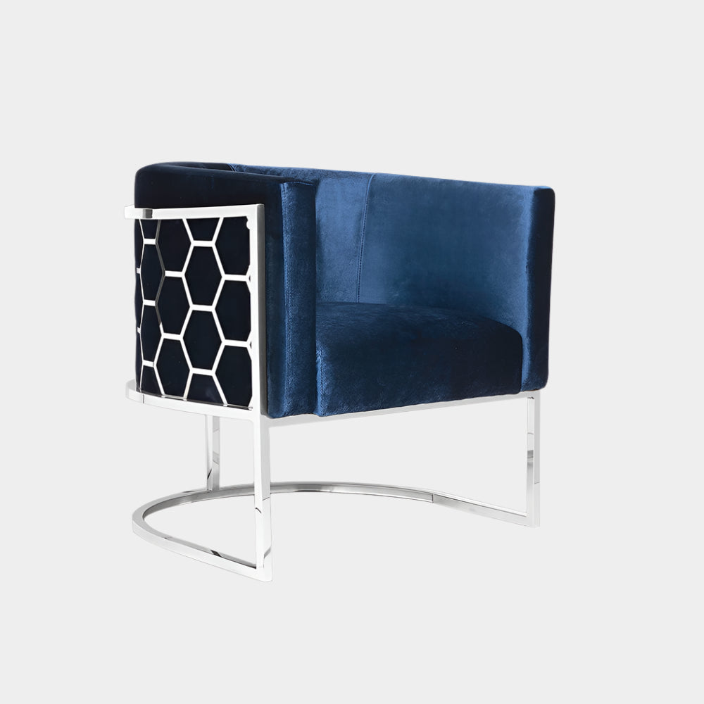 Honeycomb Chair: Blue Velvet