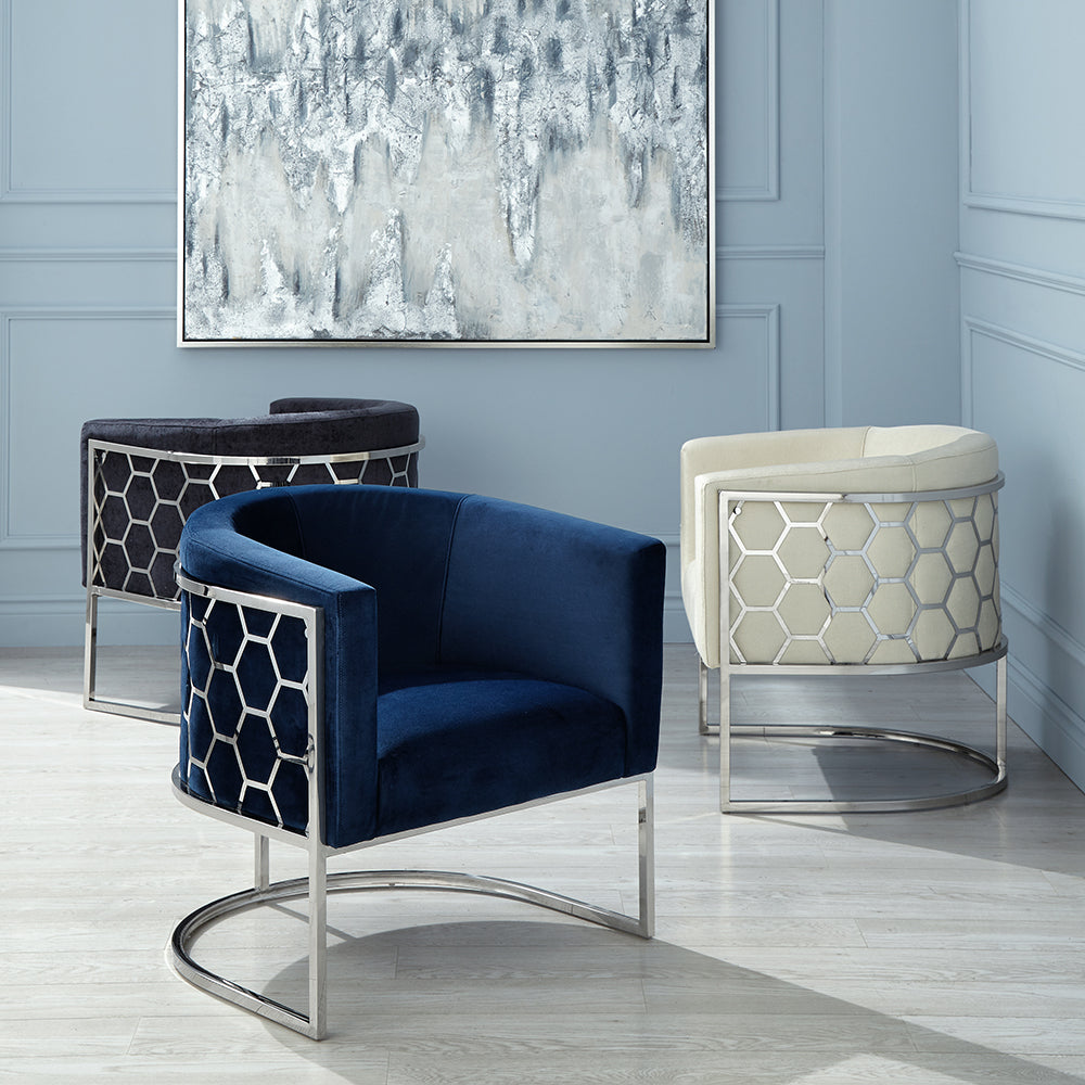 Honeycomb Chair: Blue Velvet