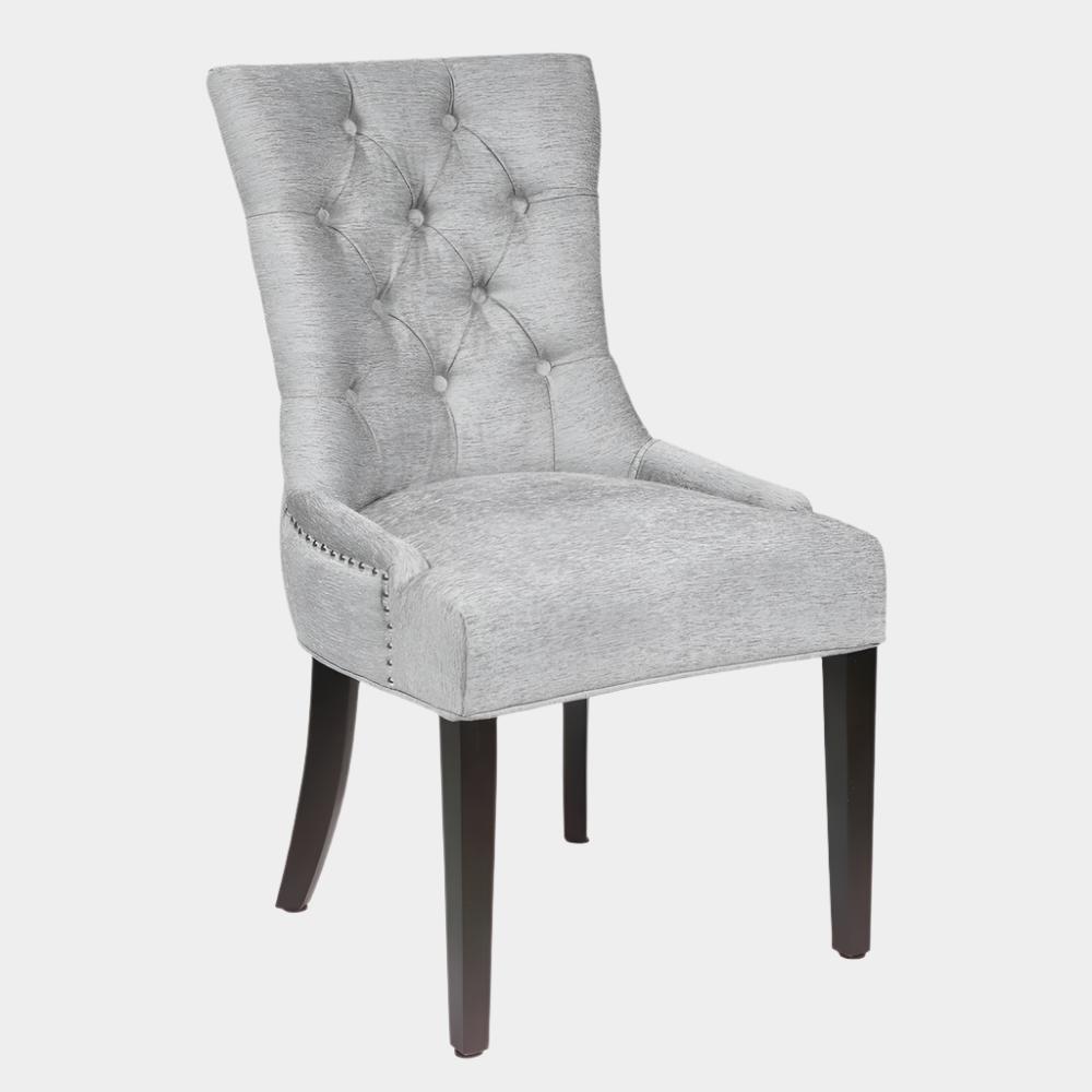 Chaise de salle à manger Petra en lin platine