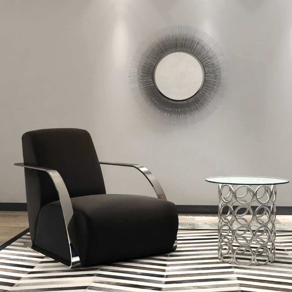 Miroir mural argenté