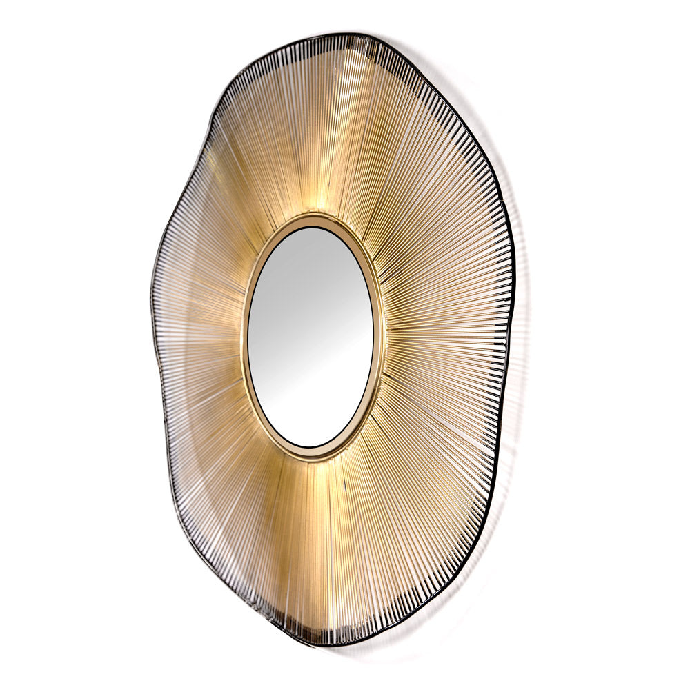Gold Wire Wall Mirror