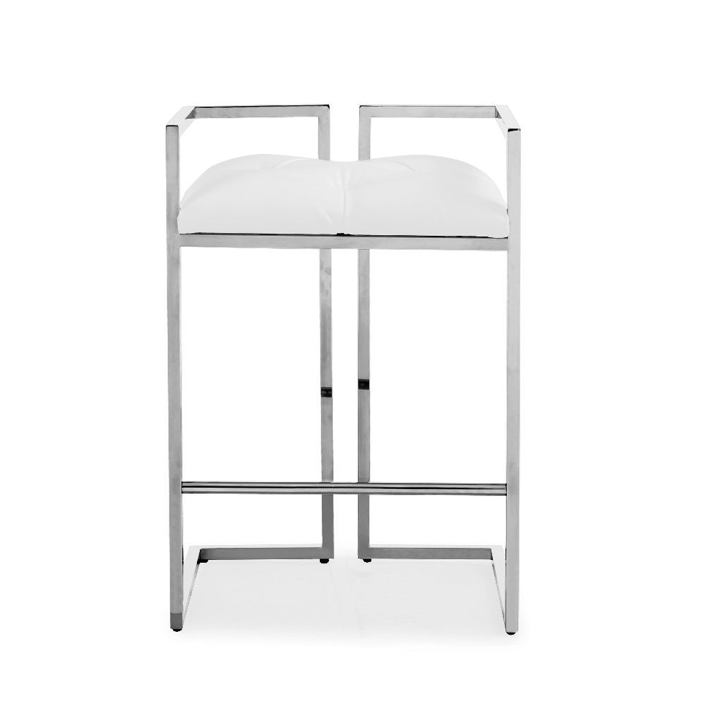 Tabouret de bar Coralie : similicuir blanc
