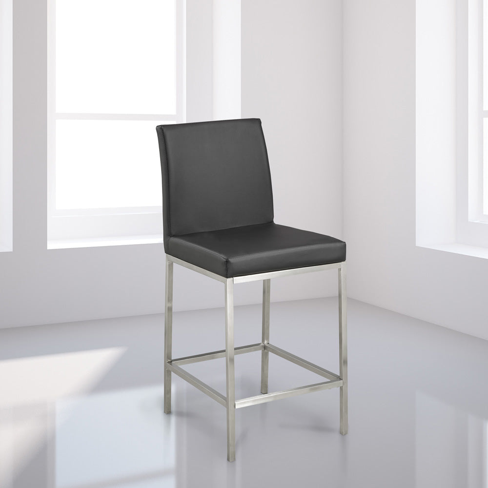 Havana Counter Chair: Black Leatherette