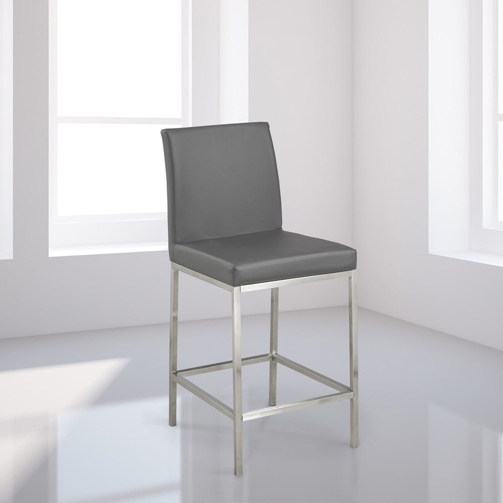 Havana Counter Chair: Grey Leatherette