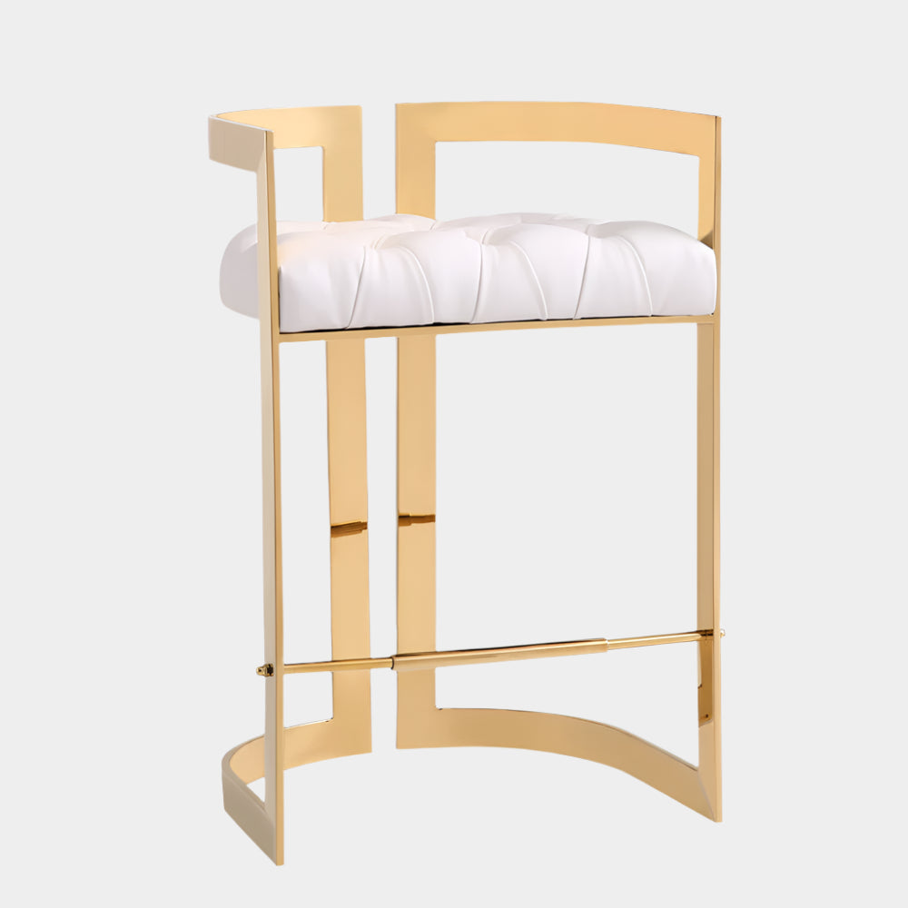 Majestic Gold Counter Chair: White Leatherette
