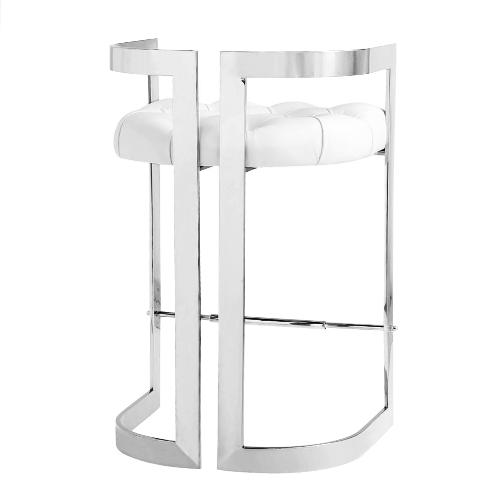 Chaise de bar Majestic : similicuir blanc