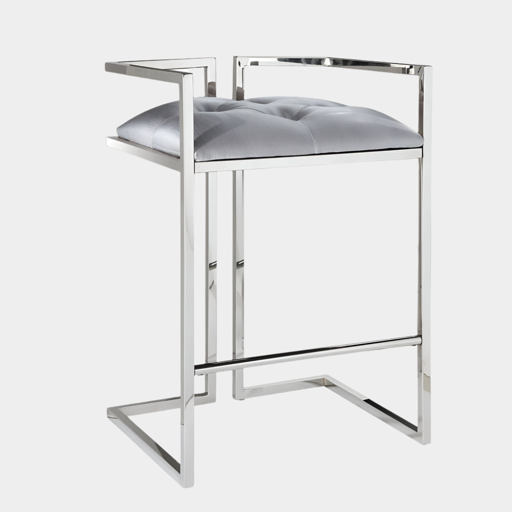 Coralie Counter Stool: Silver Satin
