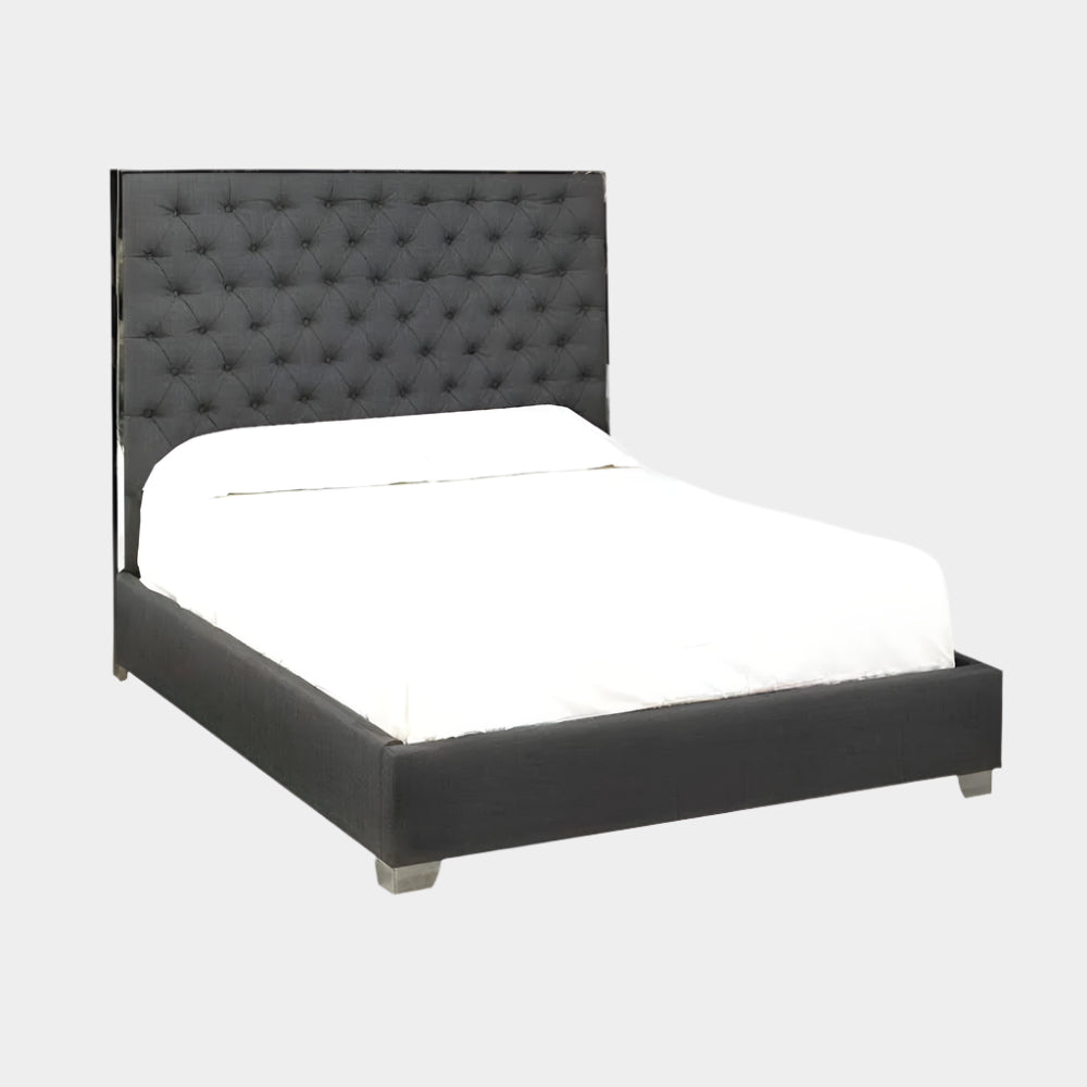Kroma Bed: Grey Fabric