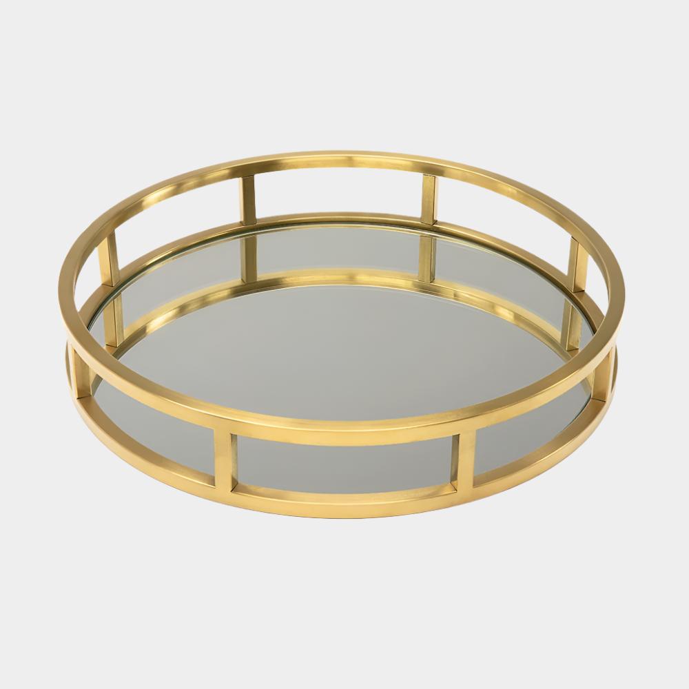Plateau rond en or GY-1244G