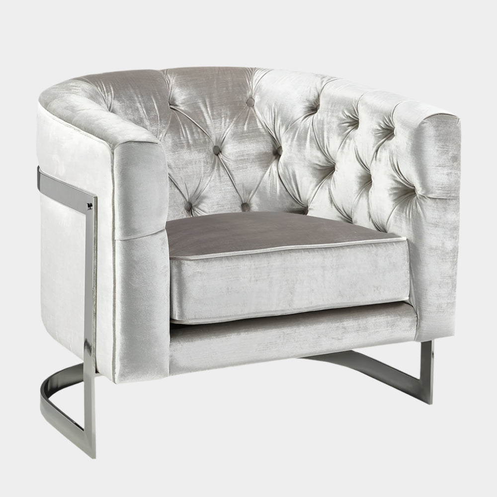 Pinnacle Grey Sheen Velvet Chair