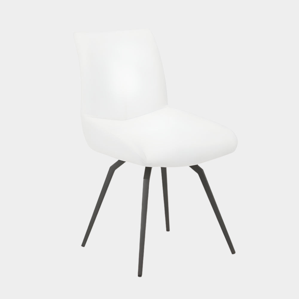 Nona Swivel Chair: White Leatherette