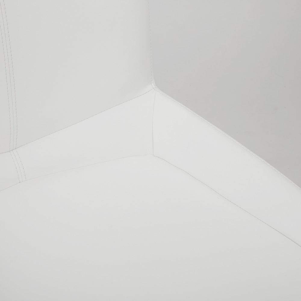 Nona Swivel Chair: White Leatherette