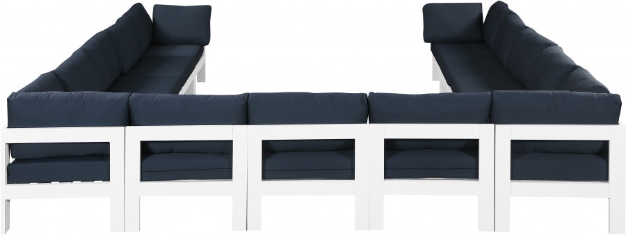 Nizuc 150" Water Resistant Fabric Upholstered Outdoor Patio 13pc. Modular Sectional
