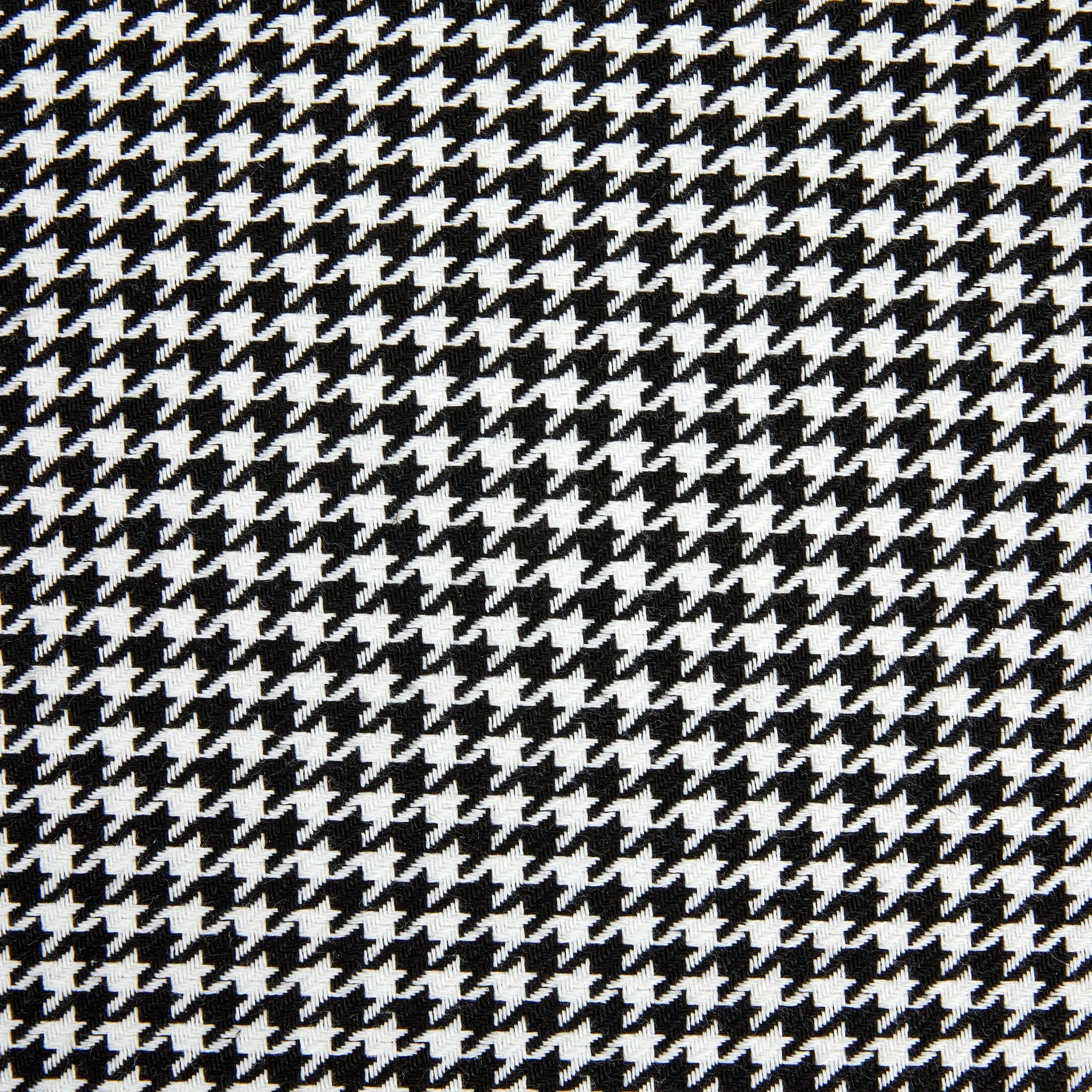 Kube S Ottoman: Hound Tooth White & Black Fabric