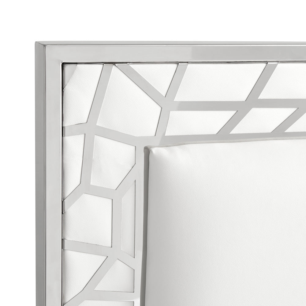 Wellington Bed: White Leatherette