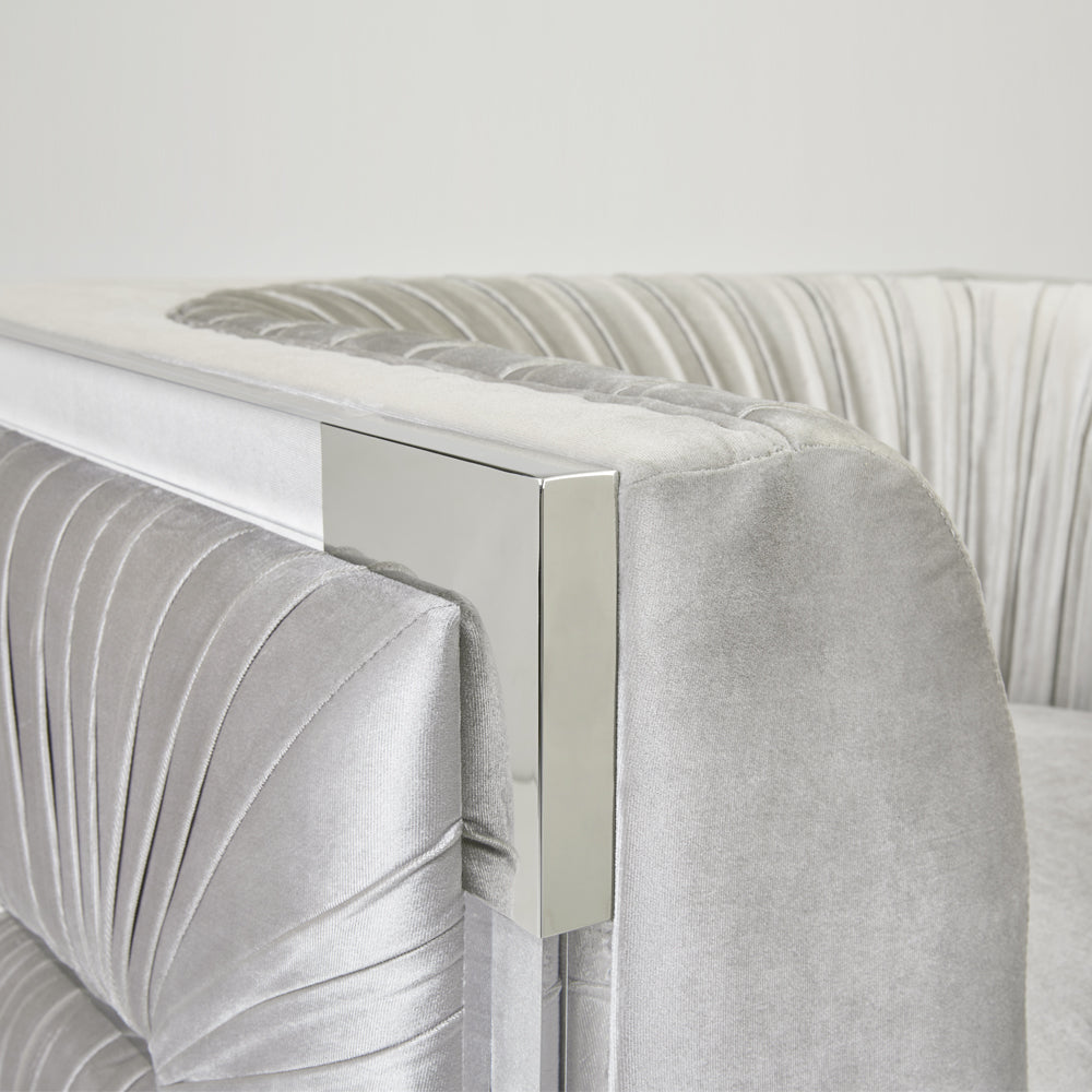 Paloma Accent Chair: Grey Velvet