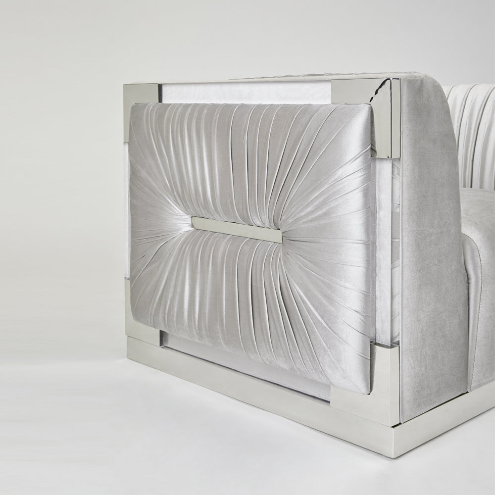 Paloma Accent Chair: Grey Velvet