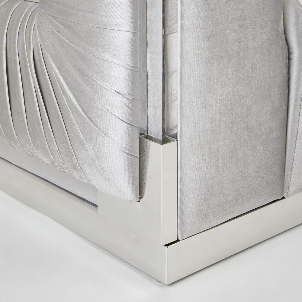 Paloma Accent Chair: Grey Velvet
