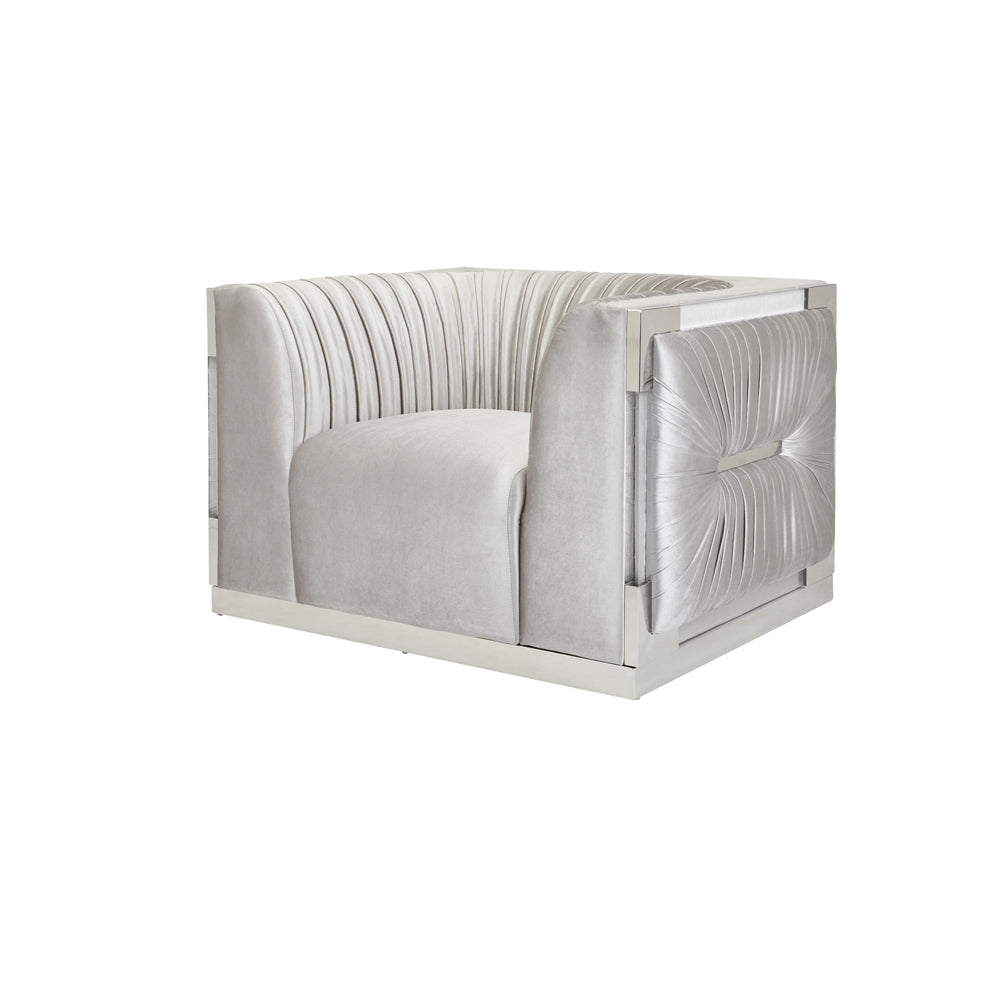 Paloma Accent Chair: Grey Velvet