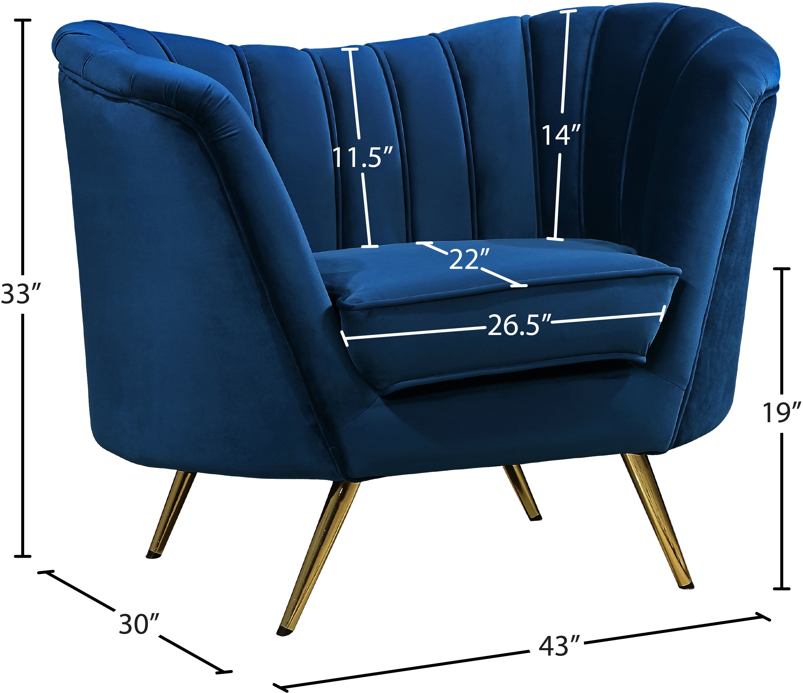 Fauteuil d'appoint rembourré en chenille Vivi