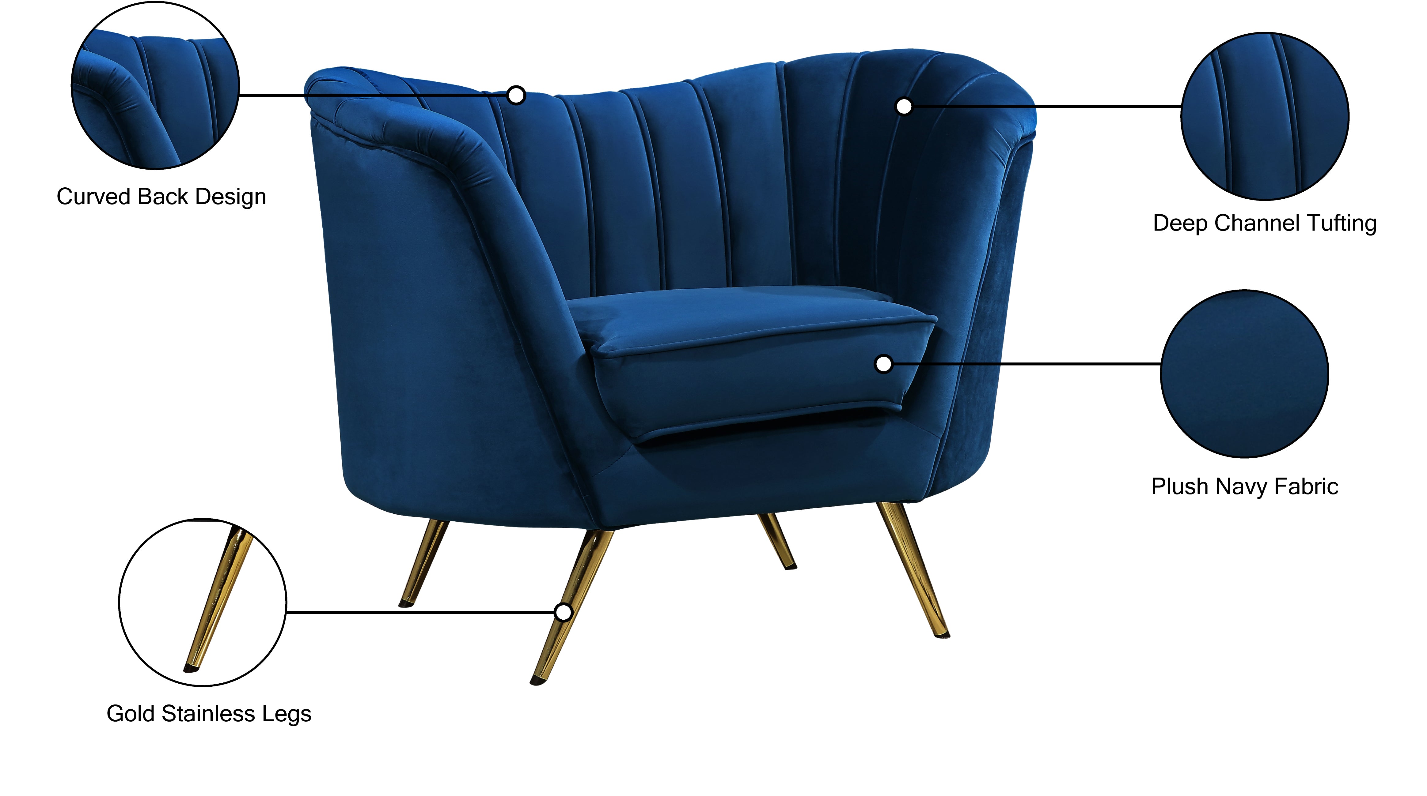 Fauteuil d'appoint rembourré en chenille Vivi