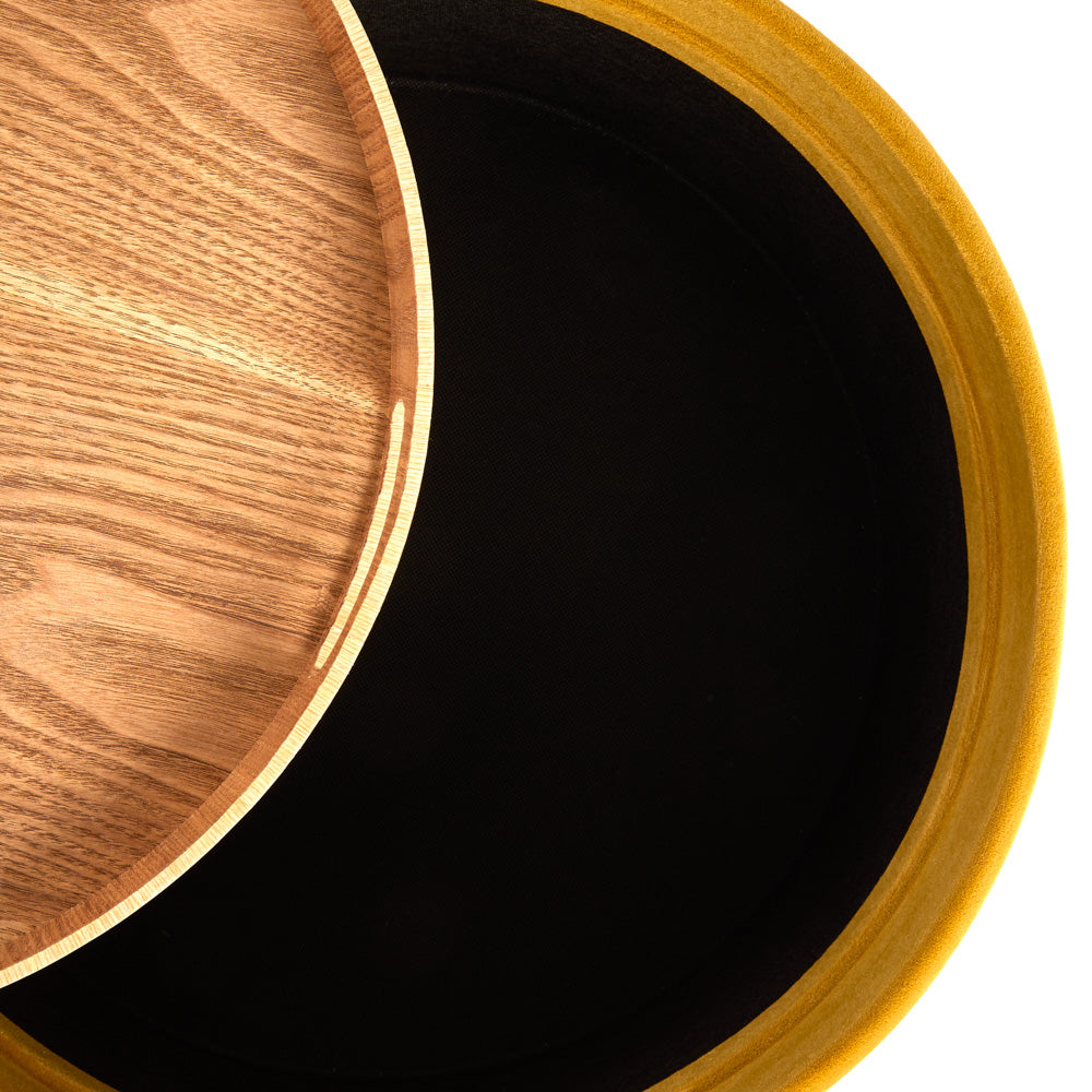 Herman Round Tray Ottoman (Set of 2): Ochre Yellow