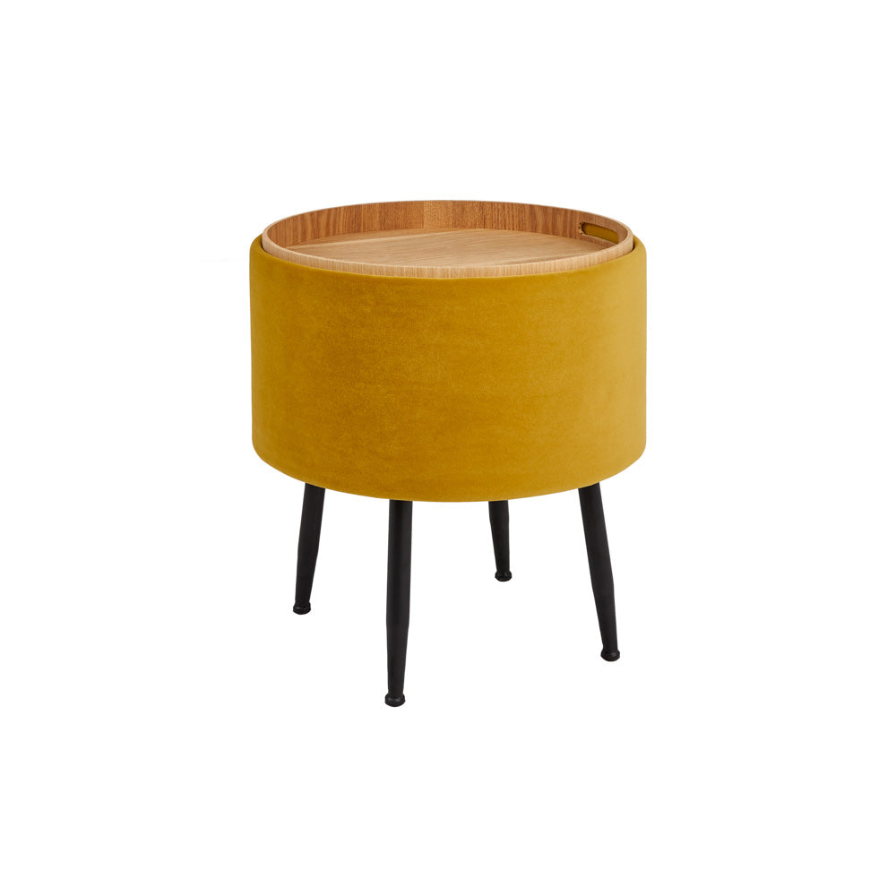 Herman Round Tray Ottoman (Set of 2): Ochre Yellow