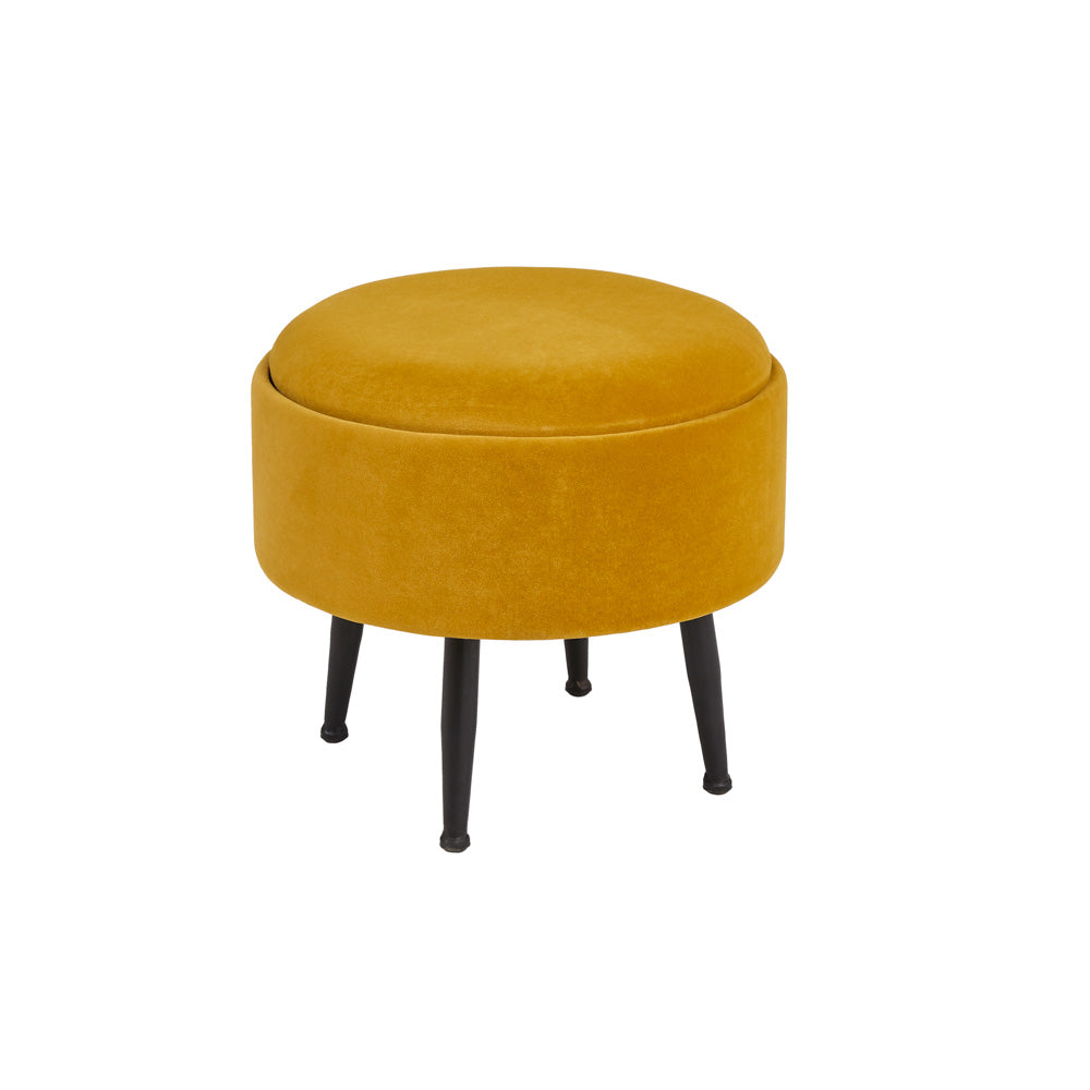 Herman Round Tray Ottoman (Set of 2): Ochre Yellow