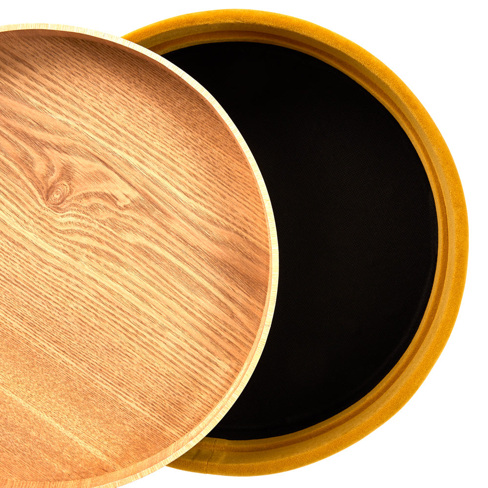 Herman Round Tray Ottoman (Set of 2): Ochre Yellow