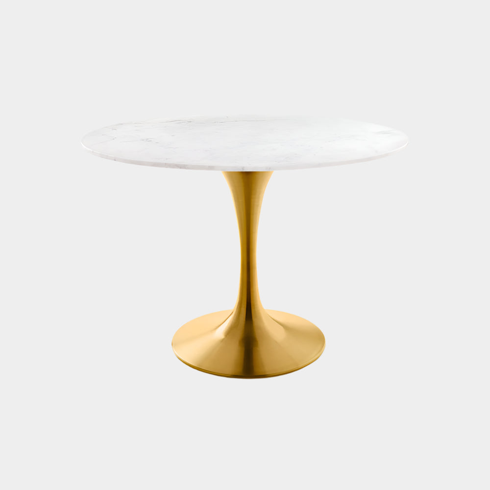 Kyros Dining Table: Matte Gold